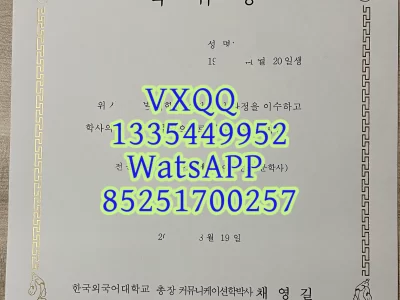 韩国外国语大学毕业证