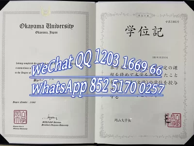 日本冈山大学学位证书Degree Certificate from Okayama University, Japan