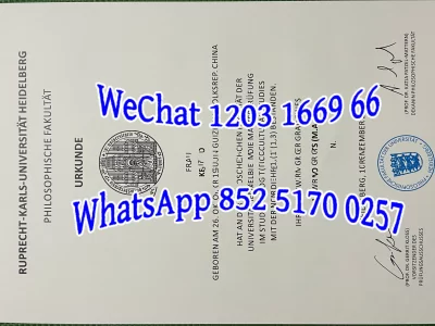 德国海德堡大学毕业证Heidelberg University Diploma