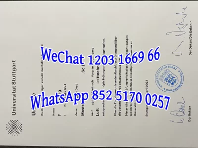 斯图加特大学毕业证Diploma from the University of Stuttgart