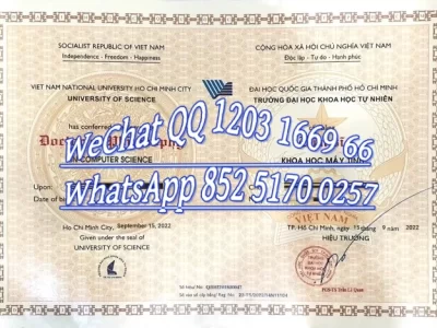 越南胡志明大学毕业证Diploma from Ho Chi Minh National University