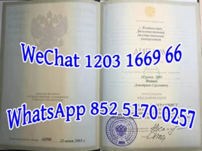 远东联邦大学毕业证Diploma from Far Eastern Federal University