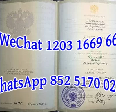 远东联邦大学毕业证成绩单Diploma from Far Eastern Federal University