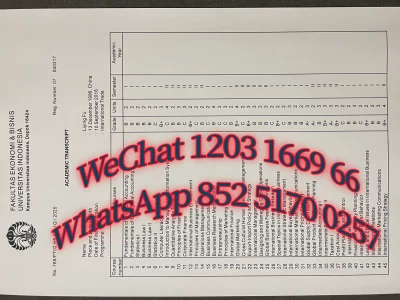 印度尼西亚大学毕业证成绩单（Universitas Indonesia，简称 UI）