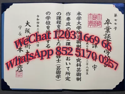 日本大阪艺术大学毕业证卒业证书
